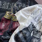 RELAXED FIT LUX "VINTAGE BOXING" T-SHIRT - BLACK