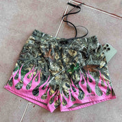 MUAY THAI SHORTS (MID THIGH CUT) WILDFIRE - PINK