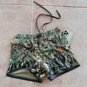 MUAY THAI SHORTS (MID THIGH CUT) WILDFIRE - BLACK