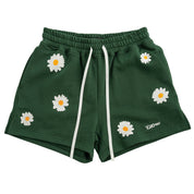 COTTON SHORTS (MID THIGH CUT) DAISY - GREEN