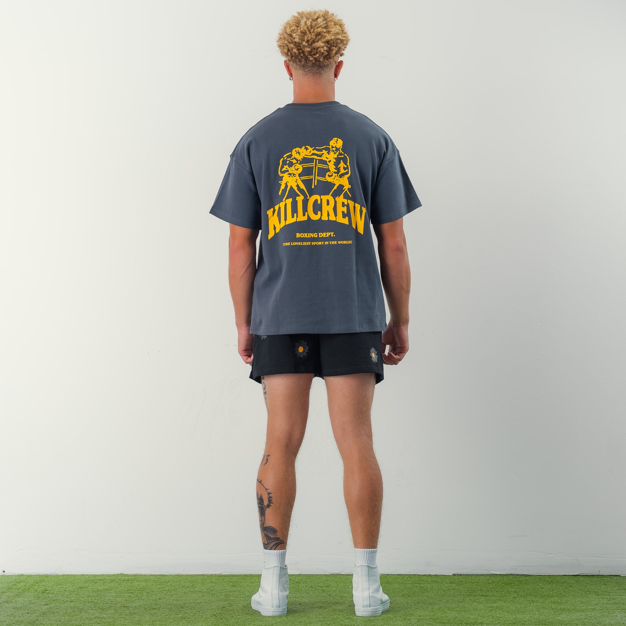 COTTON SHORTS (MID THIGH CUT) DAISY - BLACKOUT