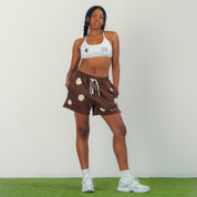 COTTON SHORTS (MID THIGH CUT) DAISY - BROWN