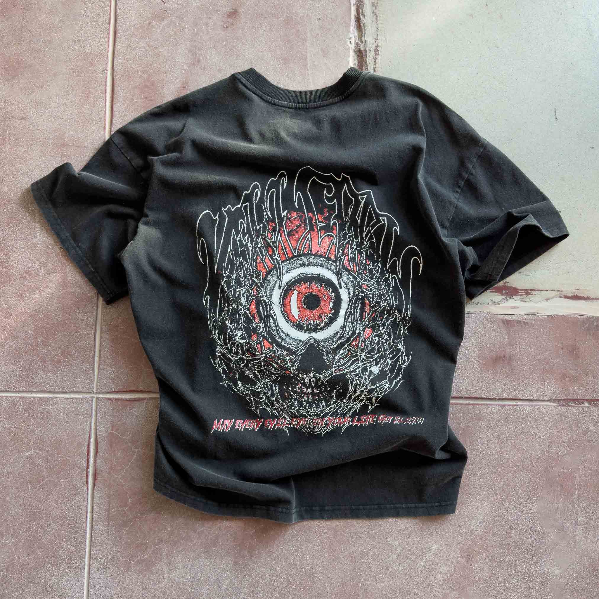 RELAXED FIT LUX EVIL EYE T-SHIRT - BLACK