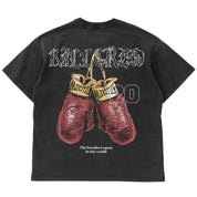 RELAXED FIT LUX "VINTAGE BOXING" T-SHIRT - BLACK