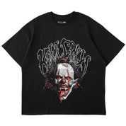 NATURAL COTTON PSYCHOTIC CLOWN T-SHIRT - BLACK