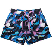 MUAY THAI SHORTS (MID THIGH CUT) RETRO - PURPLE WAVE