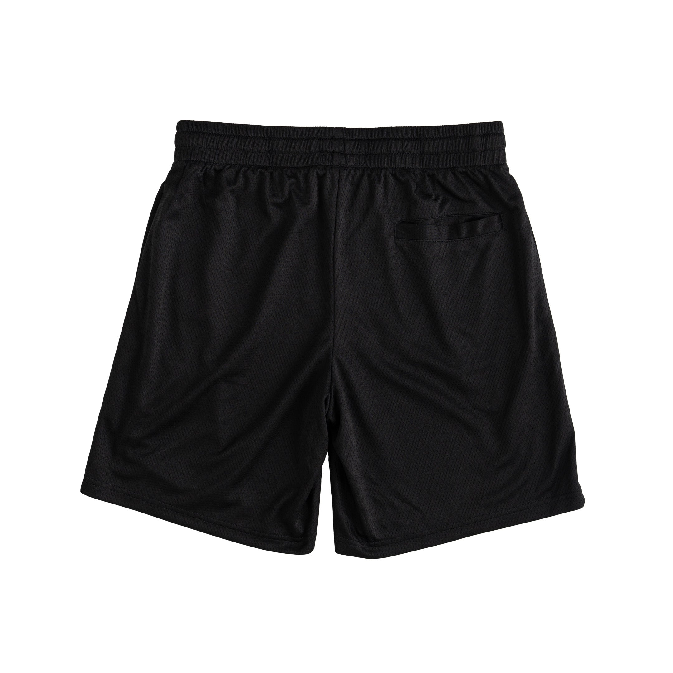 RELAXED CUT EMBROIDERED FLAG SHORTS - BLACK