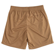 RELAXED CUT EMBROIDERED FLAG SHORTS - SAND