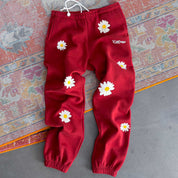 OVERSIZED LUX "DAISY" SWEATPANTS - RED