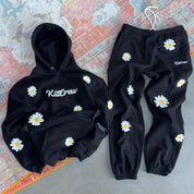 OVERSIZED LUX "DAISY" SWEATPANTS - BLACK