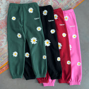 OVERSIZED LUX "DAISY" SWEATPANTS - BLACK