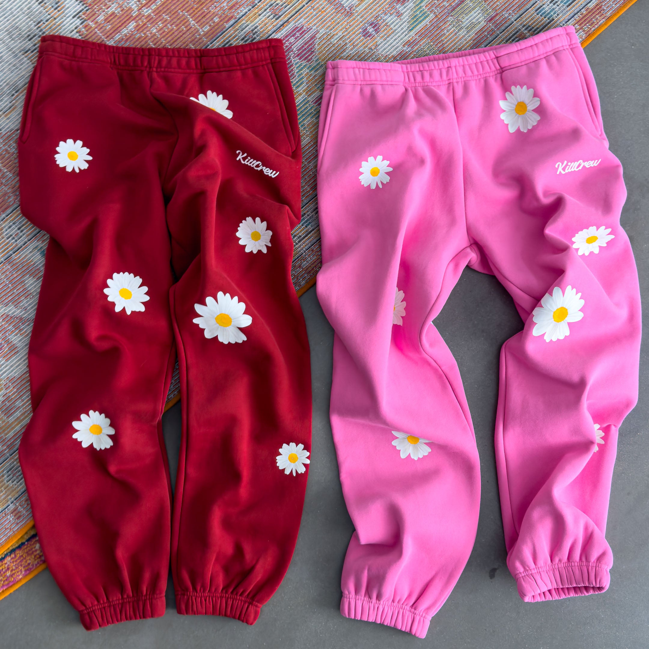 OVERSIZED LUX "DAISY" SWEATPANTS - PINK