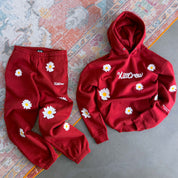 OVERSIZED LUX "DAISY" SWEATPANTS - RED