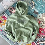 OVERSIZED LUX "TRIBAL" HOODIE - GREEN / BLACK