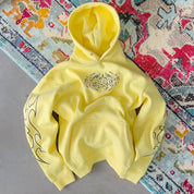 OVERSIZED LUX "TRIBAL" HOODIE - YELLOW / BLACK