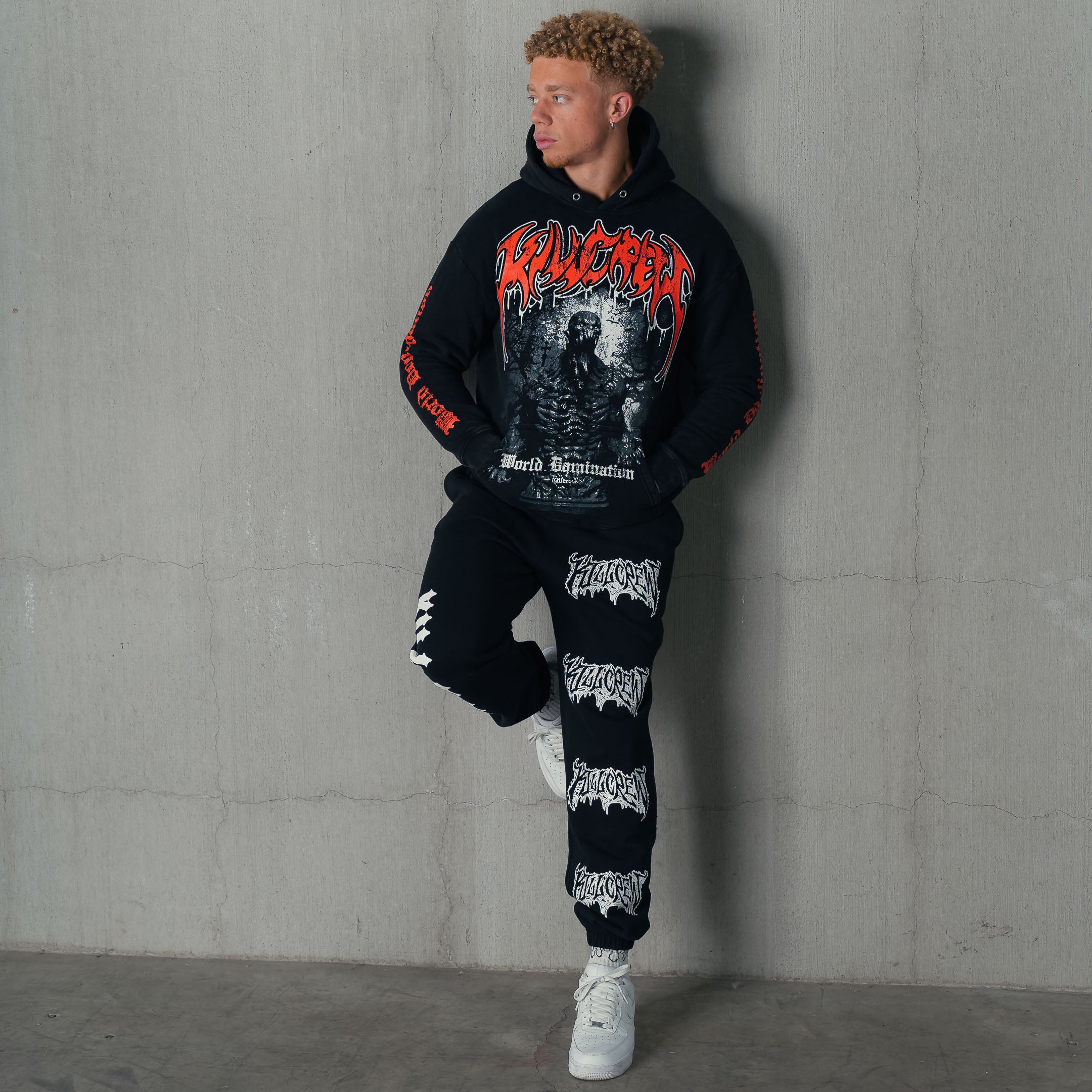 OVERSIZED LUX "GHOUL" HOODIE - BLACK