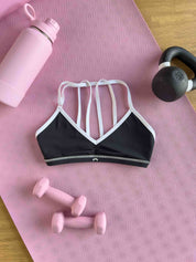 OUTSEAM SPORTS BRA - BLACK / WHITE