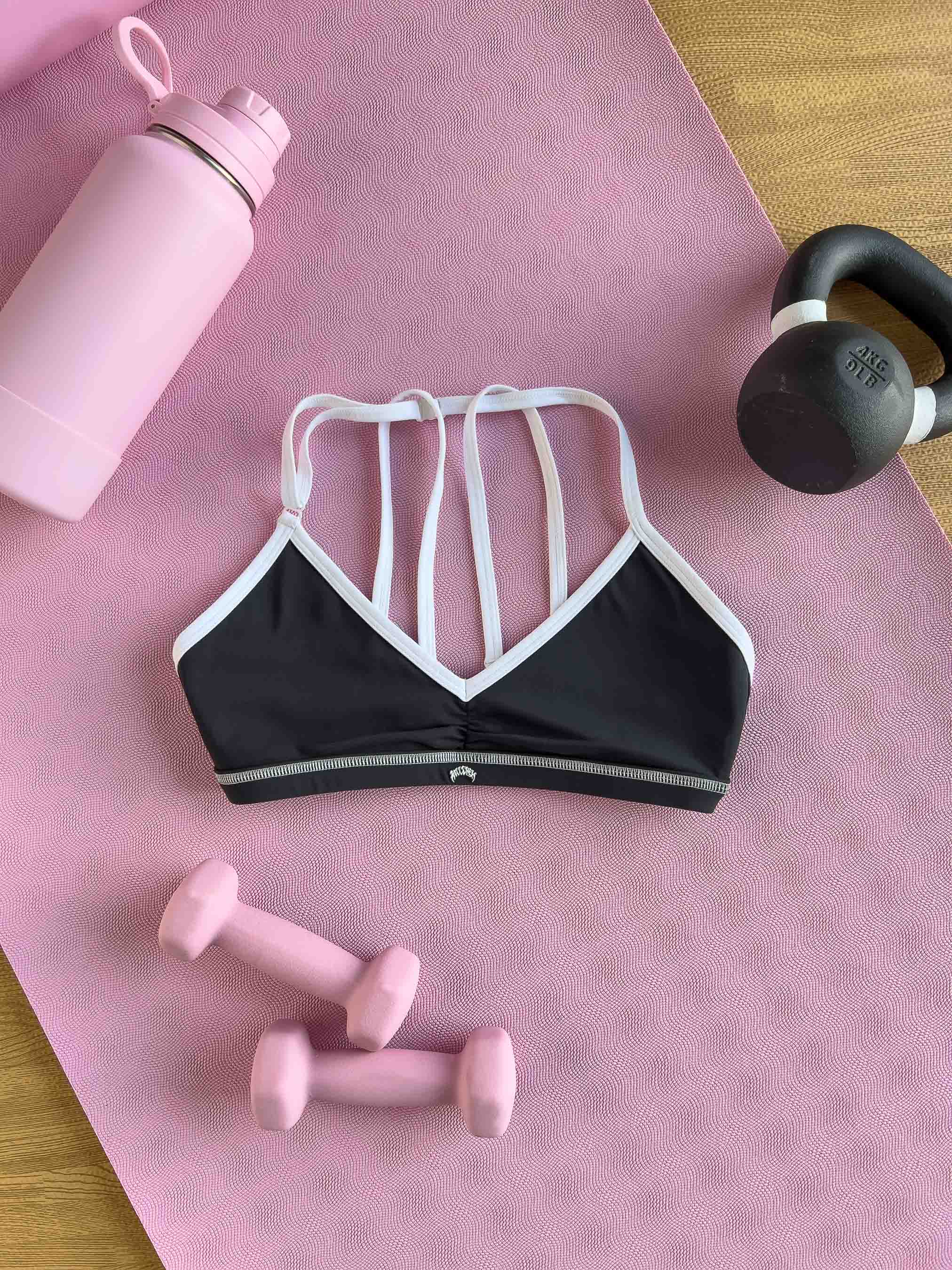 OUTSEAM SPORTS BRA - BLACK / WHITE