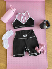 OUTSEAM SPORTS BRA - BLACK / WHITE