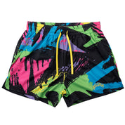 MUAY THAI SHORTS (MID THIGH CUT) RETRO - 80s NEON