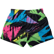 MUAY THAI SHORTS (MID THIGH CUT) RETRO - 80s NEON