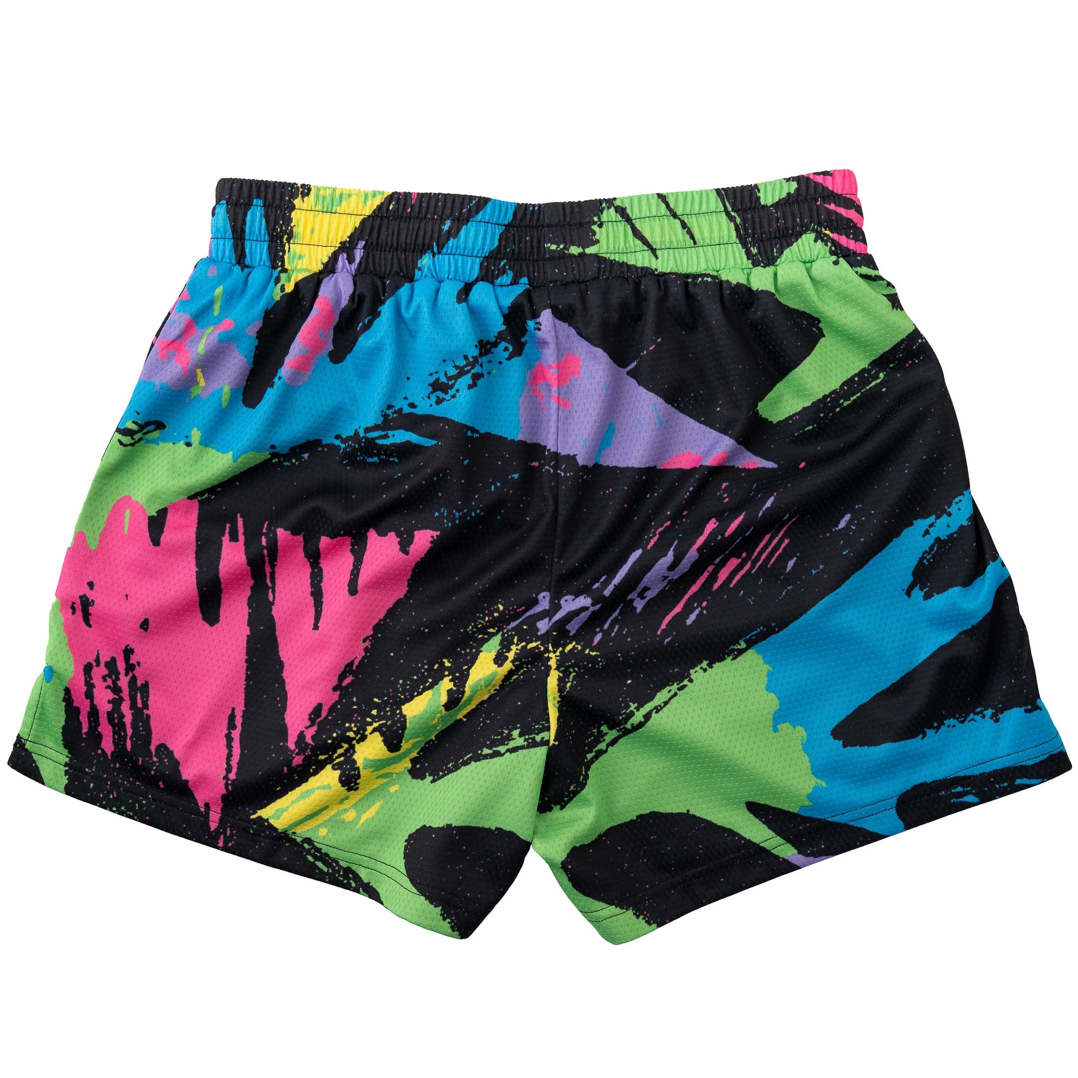MUAY THAI SHORTS (MID THIGH CUT) RETRO - 80s NEON