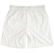 RELAXED CUT EMBROIDERED FLAG SHORTS - WHITE