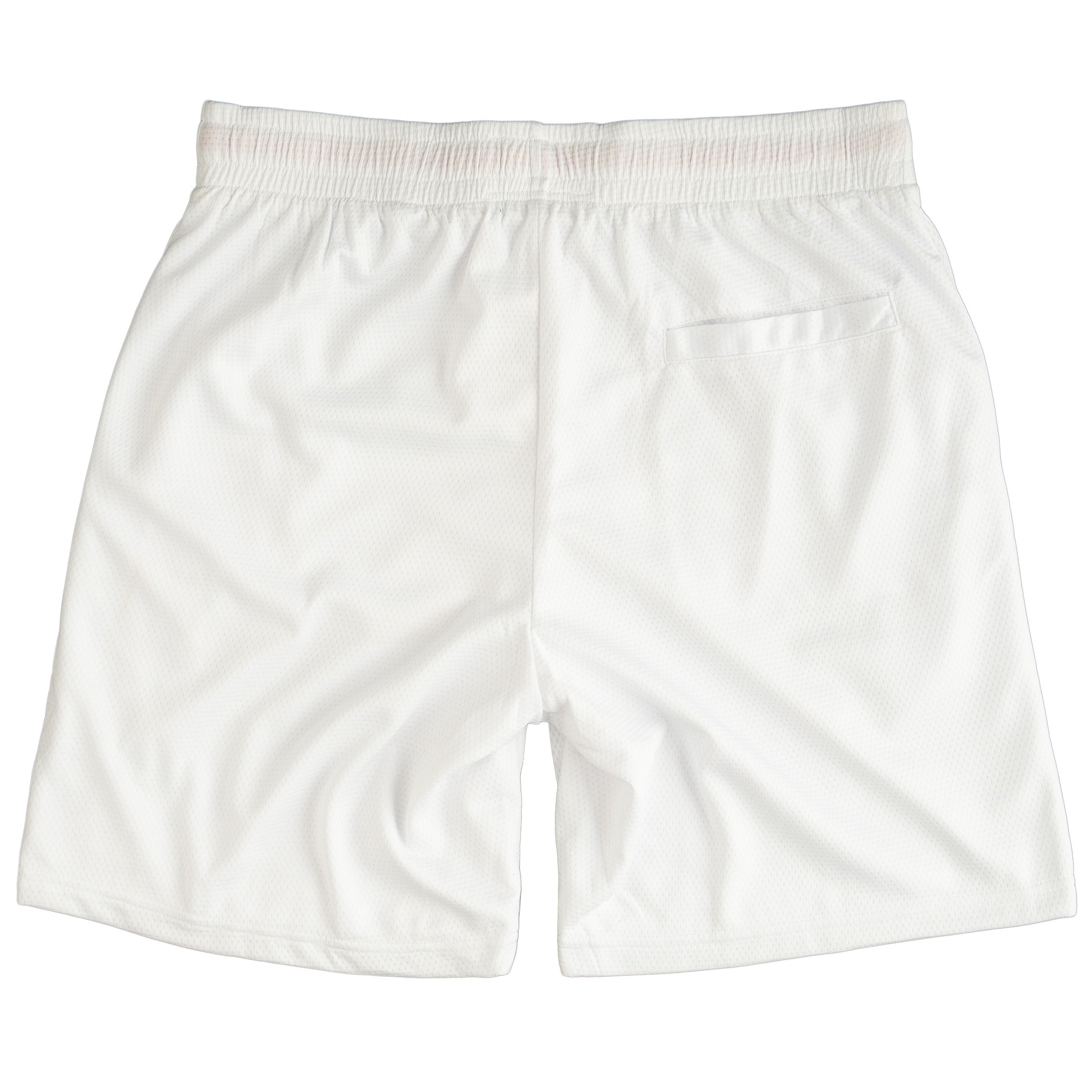 RELAXED CUT EMBROIDERED FLAG SHORTS - WHITE