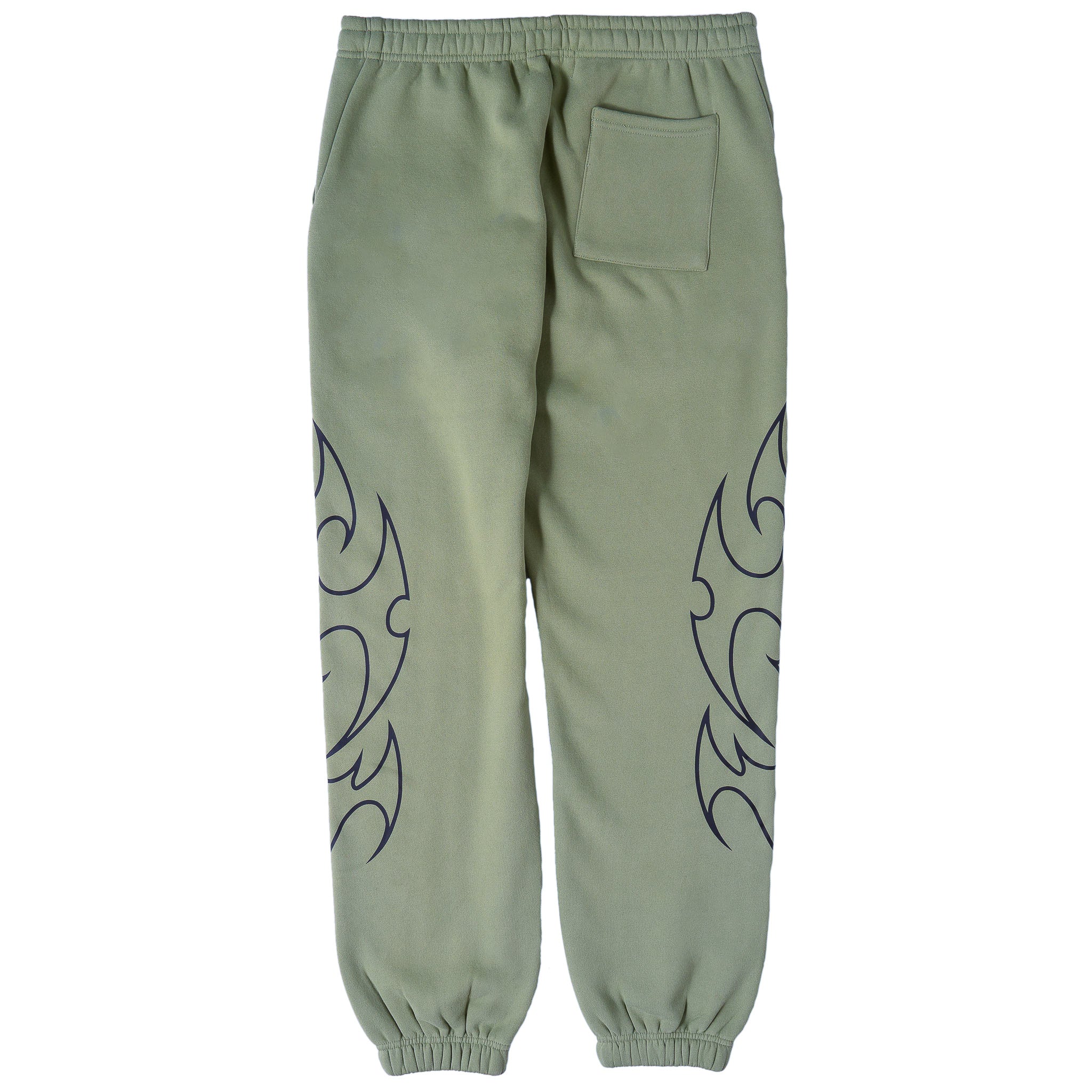 OVERSIZED LUX "TRIBAL" SWEATPANTS - GREEN / BLACK