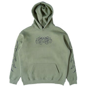 OVERSIZED LUX "TRIBAL" HOODIE - GREEN / BLACK