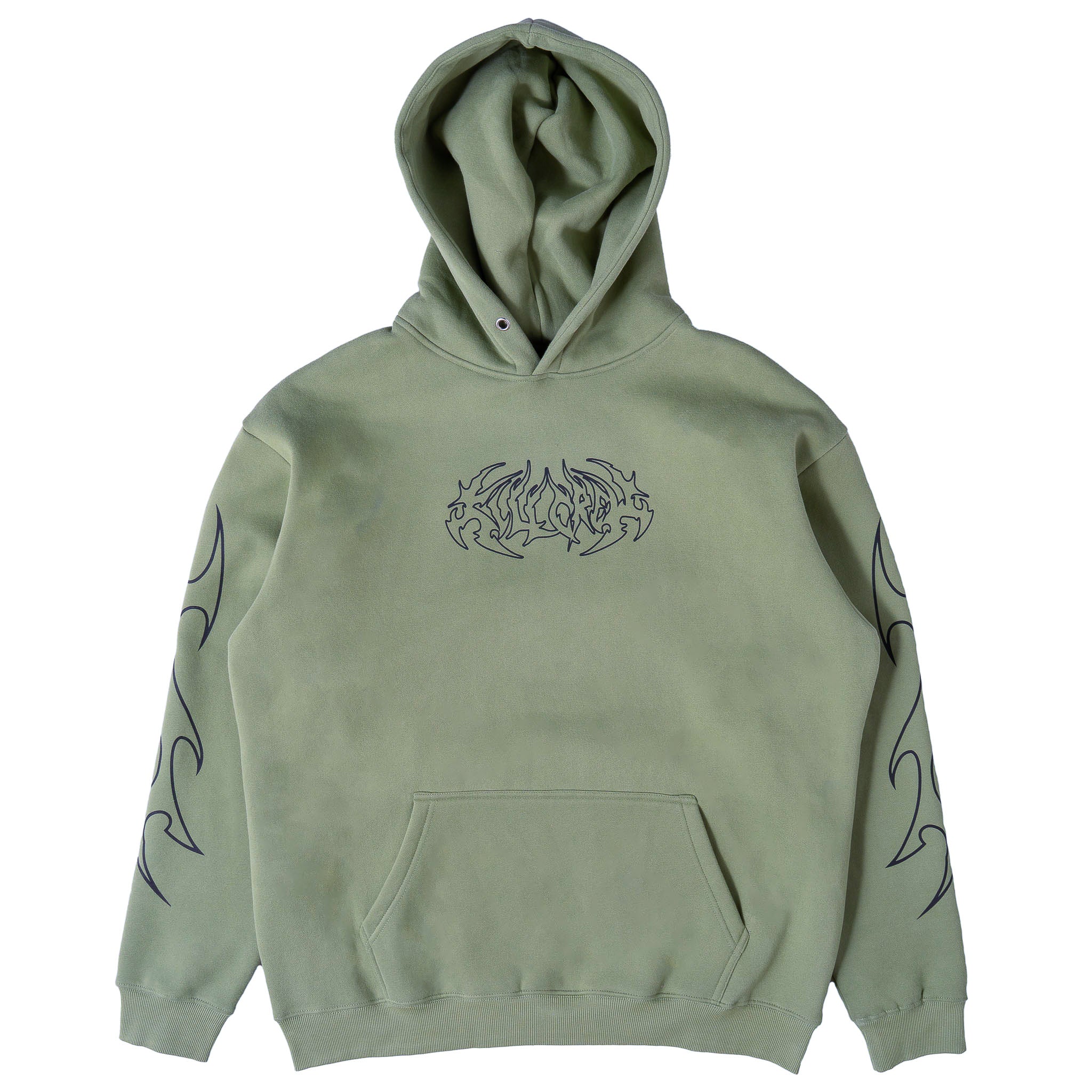OVERSIZED LUX "TRIBAL" HOODIE - GREEN / BLACK