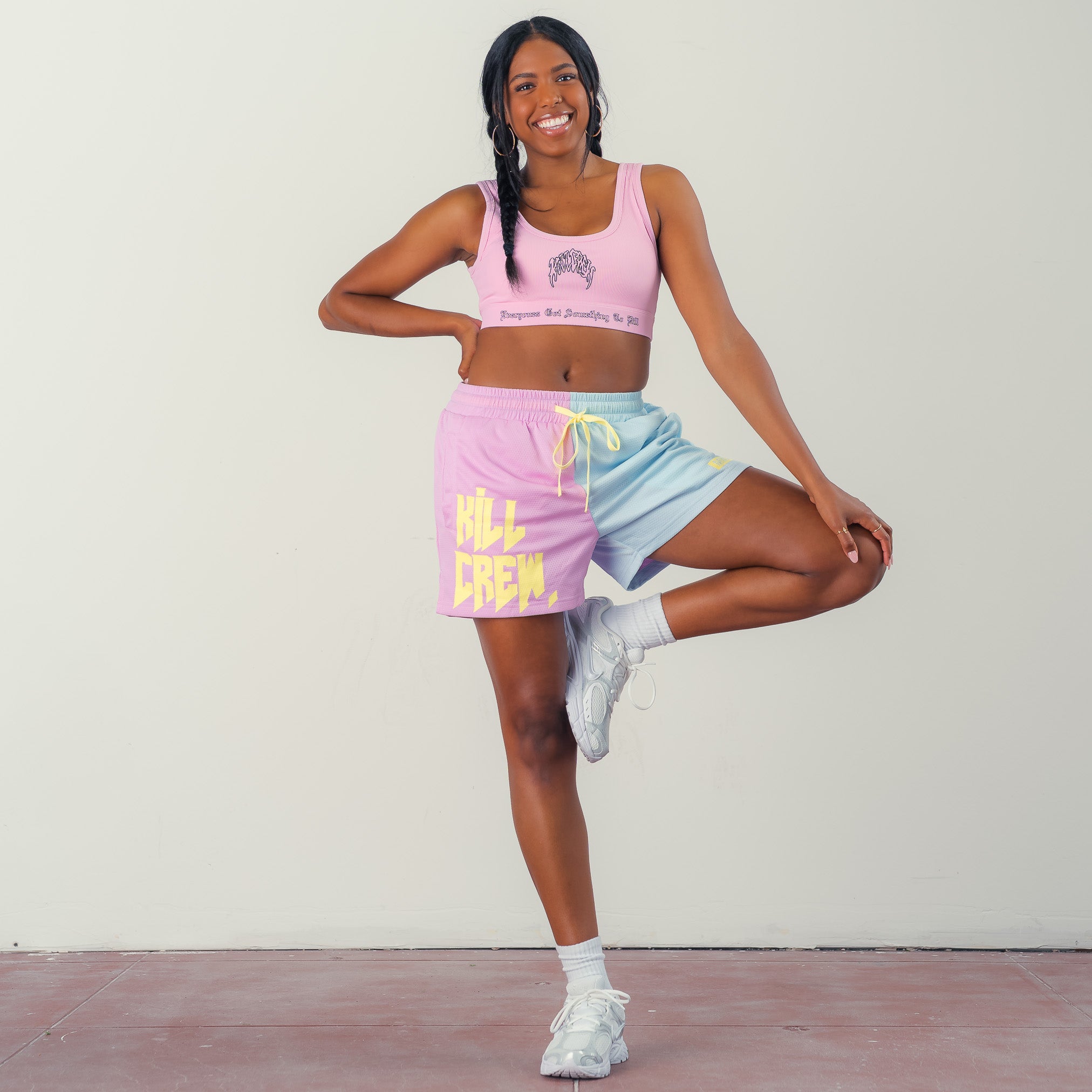 KILL CREW RIBBED SPORTS BRA - PINK