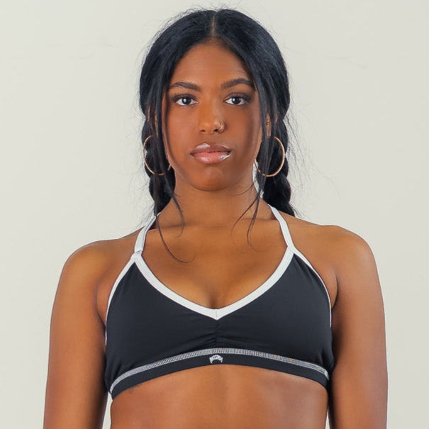OUTSEAM SPORTS BRA - BLACK / WHITE
