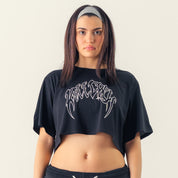 WOLF CROP TOP - BLACK / WHITE