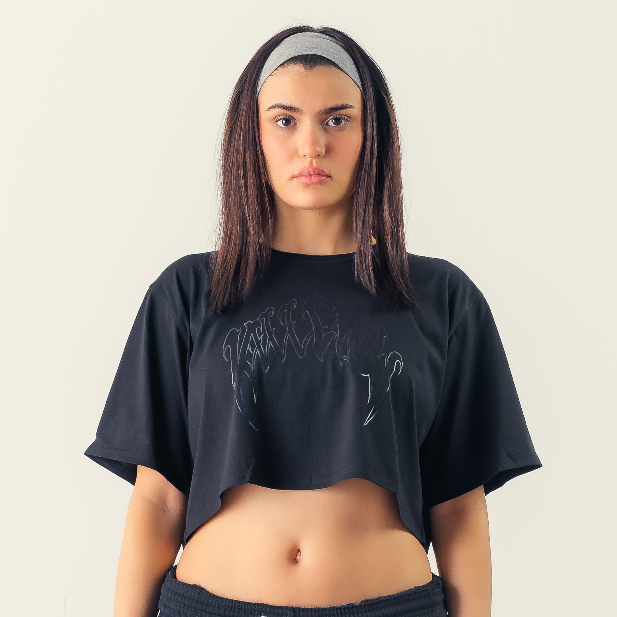 WOLF CROP TOP - BLACKOUT