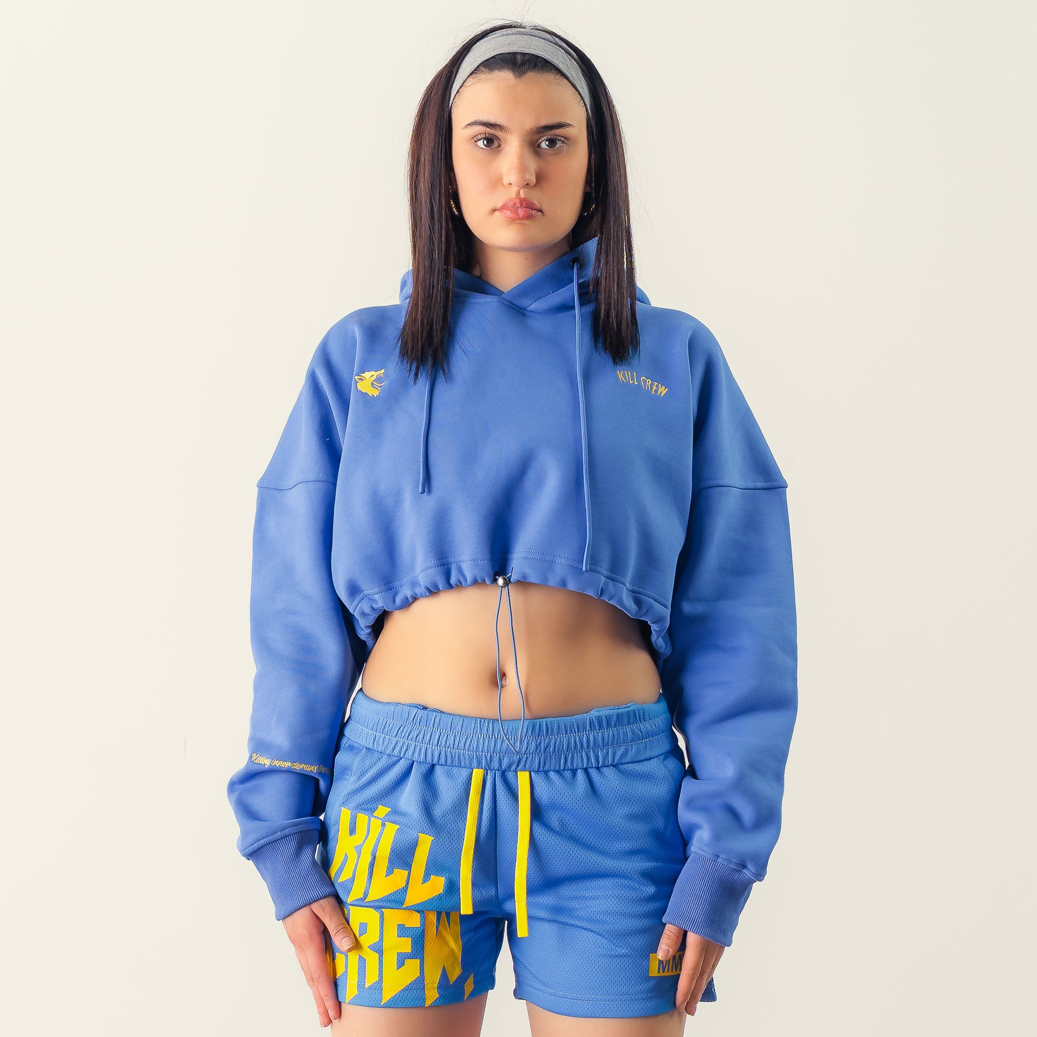 WOLF CROP HOODIE - BLUE – Kill Crew