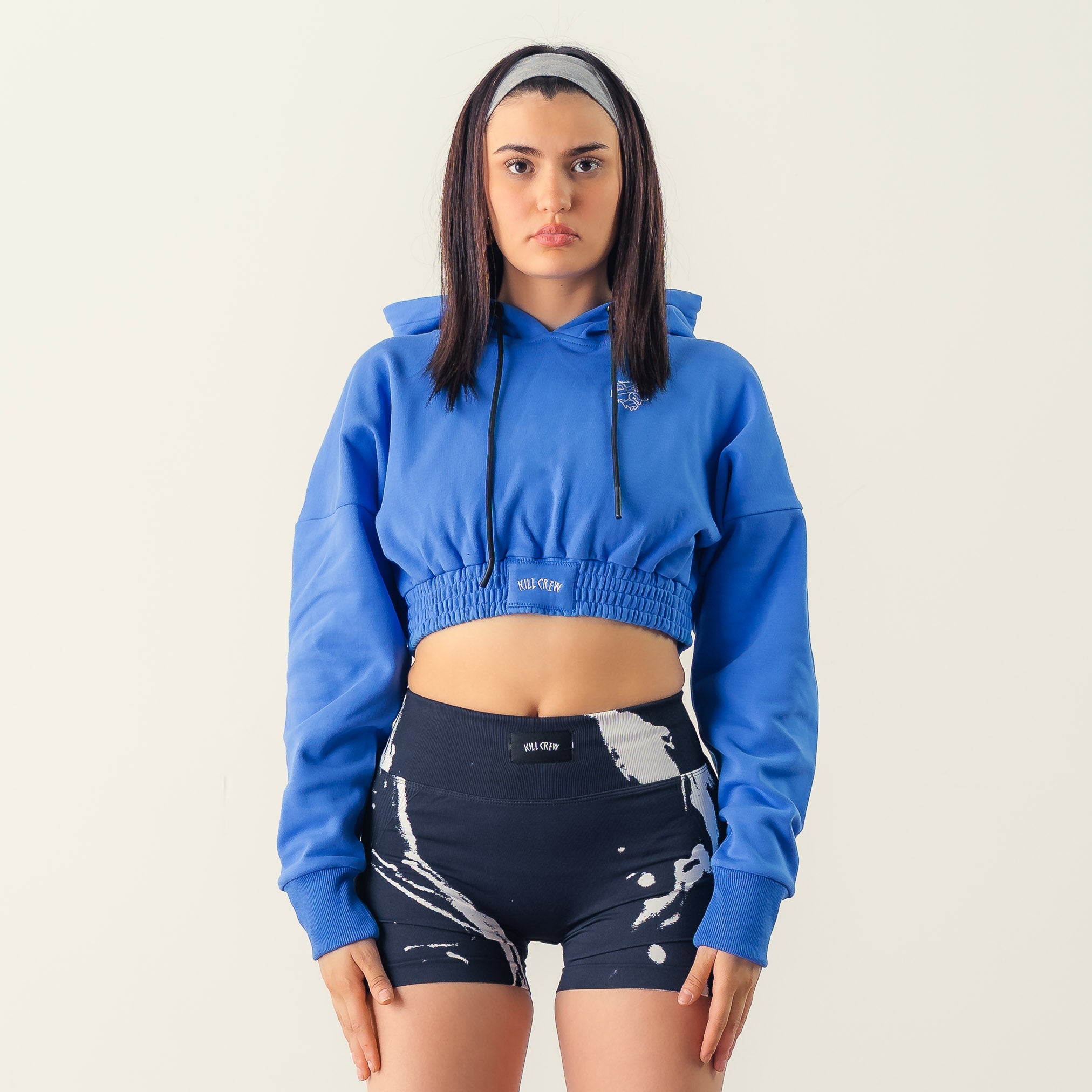 CROP HOODIE - BLUE – Kill Crew