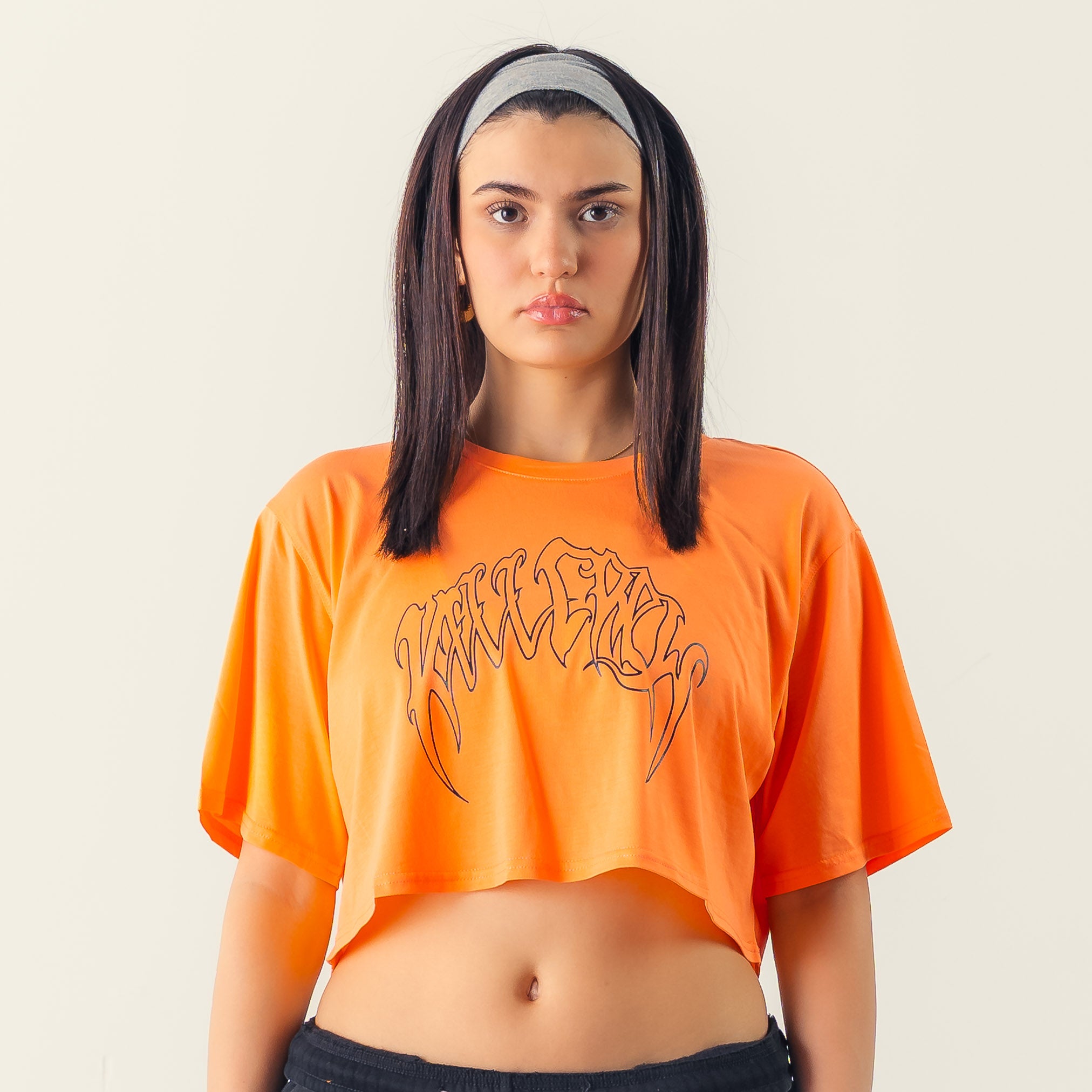 WOLF CROP TOP - ORANGE / BLACK – Kill Crew
