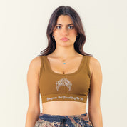 KILL CREW RIBBED SPORTS BRA - BROWN