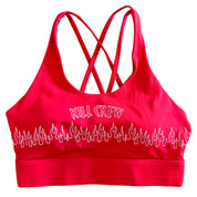 FLAME HIGH SUPPORT SPORTS BRA - RED / WHITE