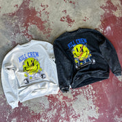 OVERSIZED LUX "WEIGHTS LIFT US UP" CREW NECK - BLACK