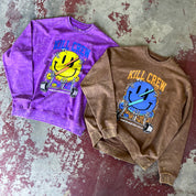 OVERSIZED LUX "WEIGHTS LIFT US UP" CREW NECK - PURPLE