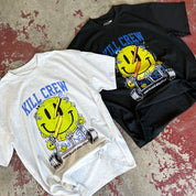 OVERSIZED "WEIGHTS LIFT US UP" T-SHIRT - BLACK