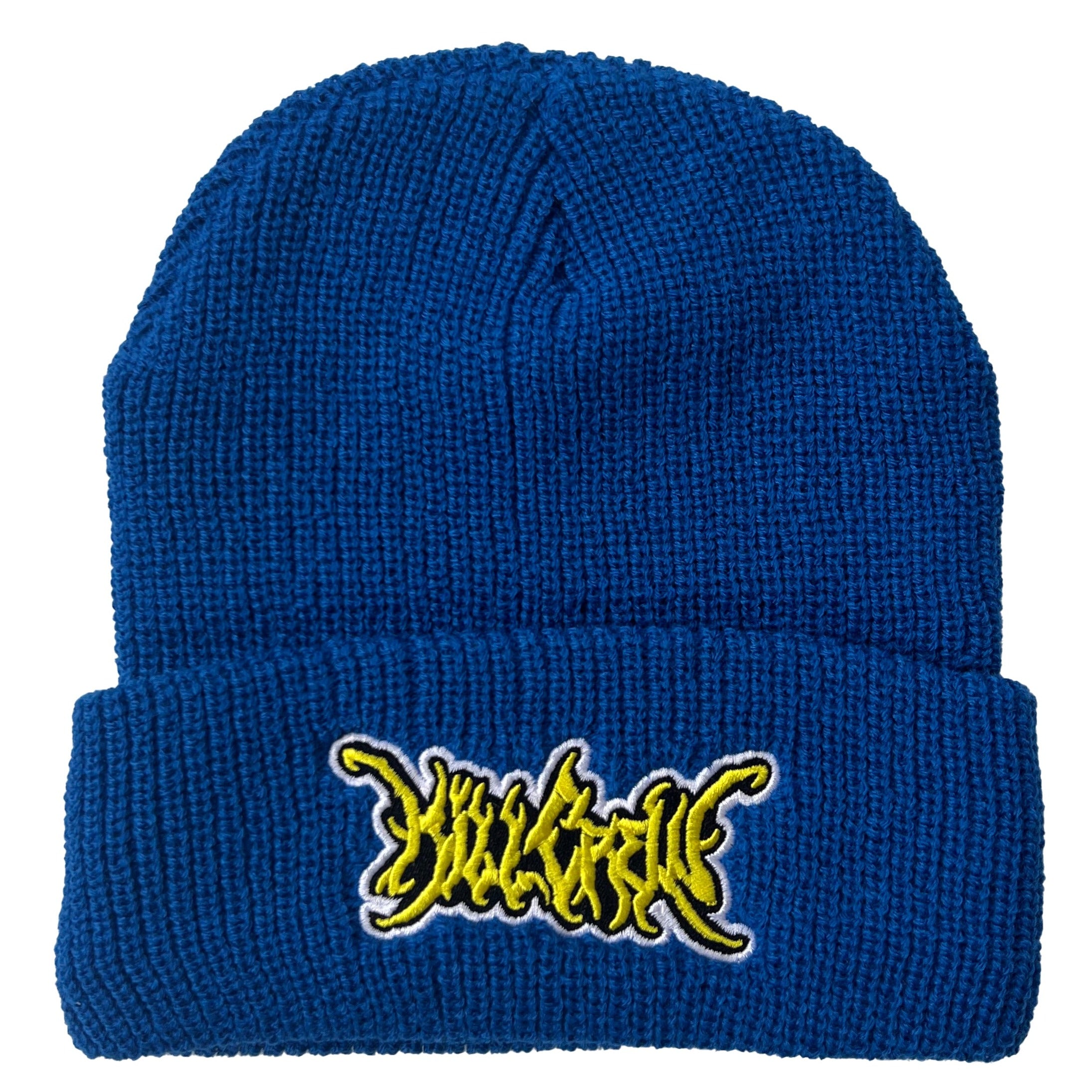 NWOT Festival Blue Hand Knit Cuffed Beanie Artisan Made Multicolor Button S/M MATLAB Waffle Cuffed Beanie – MathWorks Merch Shop main image 3