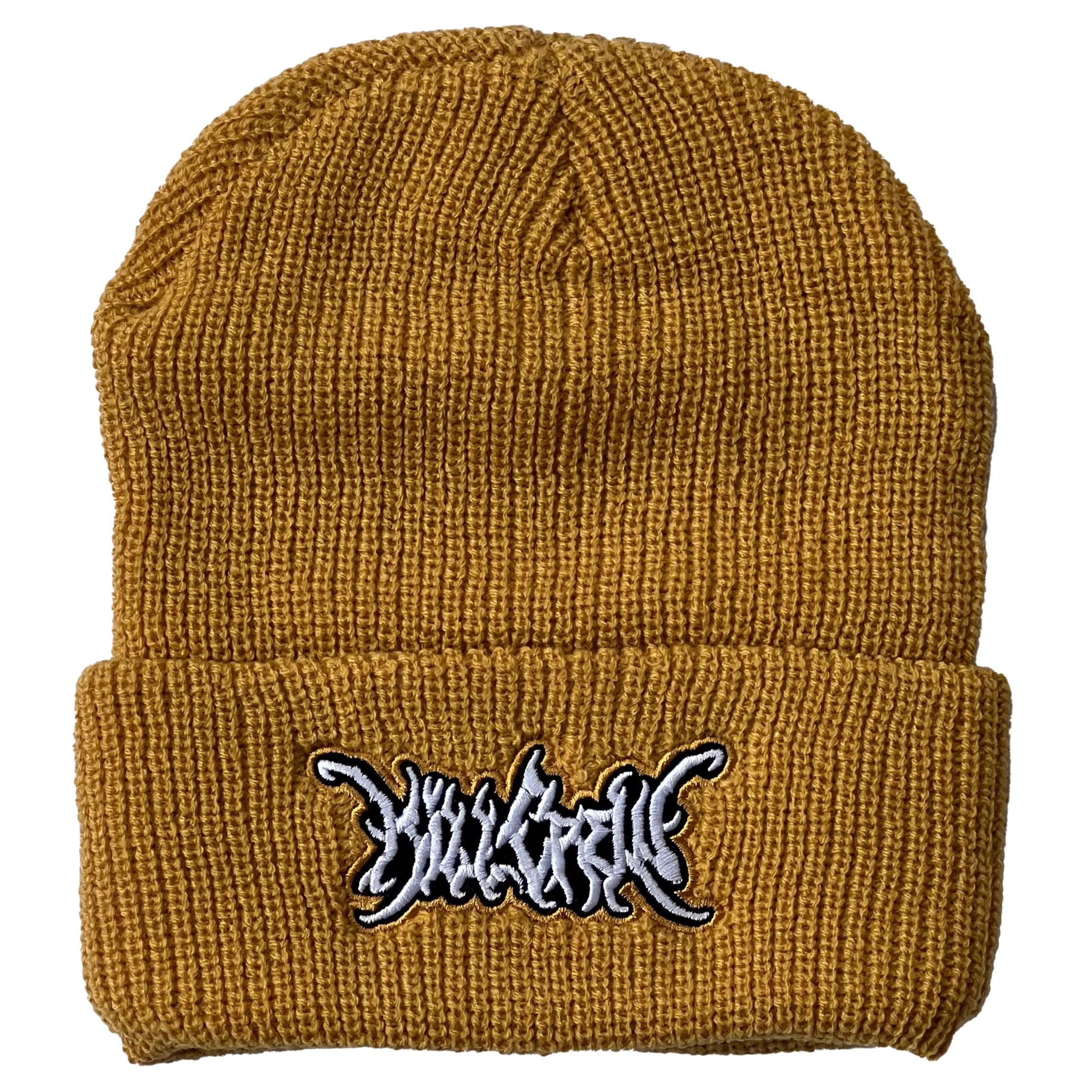 Yellow Knit Beanie with White Embroidered Logo Memphis Showboats Yellow Cuff Knit Beanie – New Era Cap main image 2