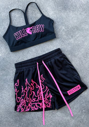 CLASSIC SPORTS BRA - BLACK / PINK