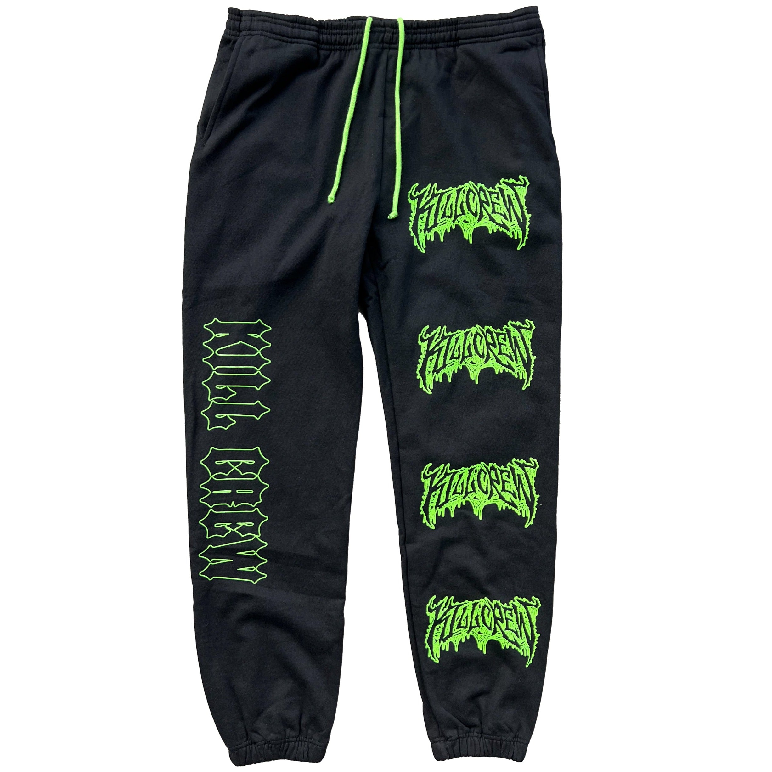 HEAVYWEIGHT LUX METAL SWEATPANTS BLACK GREEN Kill Crew