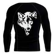 LONE WOLF RASH GUARD - BLACK / WHITE