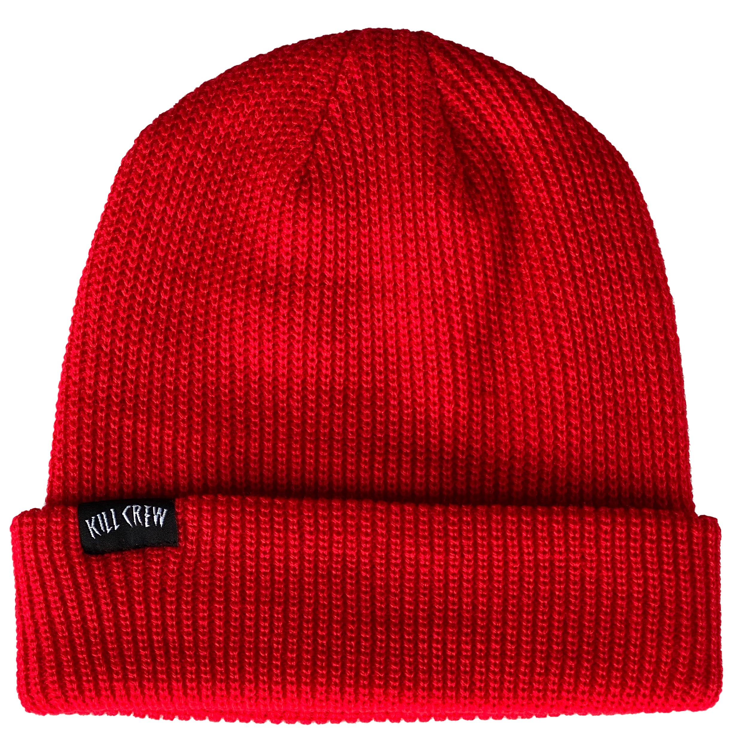 WOVEN PATCH CUFFED BEANIE - RED – Kill Crew