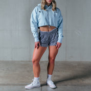 WOLF CROP HOODIE - BABY BLUE